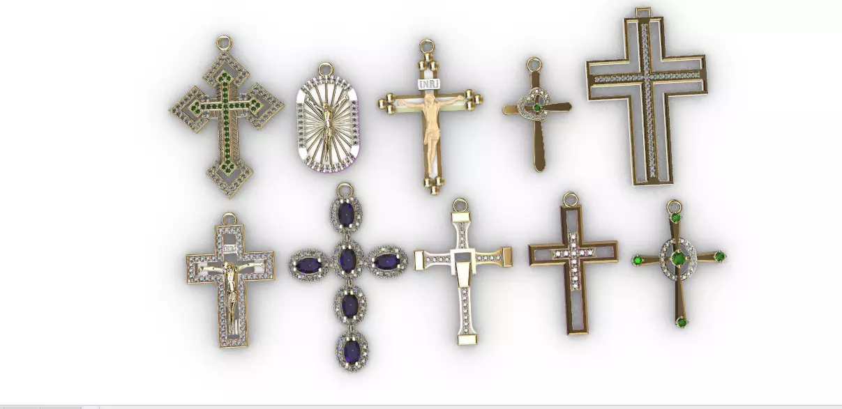 dijes- Colgantes paquete de 10 cruces -v- 3D print model