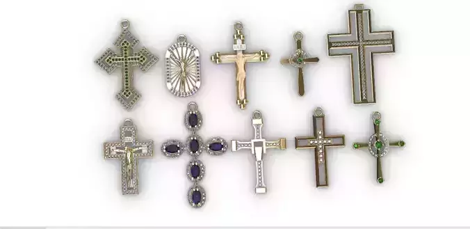 dijes- Colgantes paquete de 10 cruces -v-