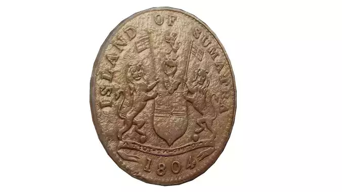 Indonesian 1 Keping Coin 1804 Antique Currency Design
