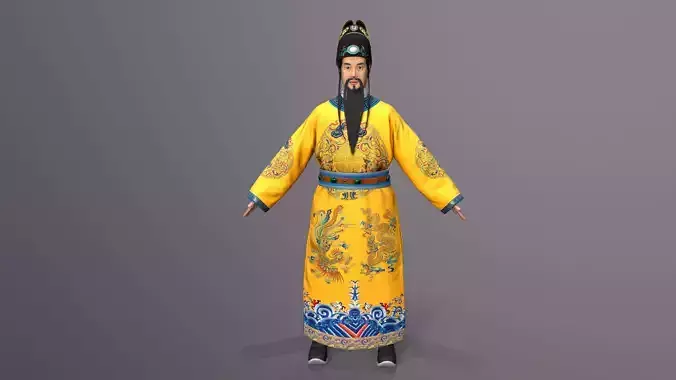 China history people Low-poly 3D model