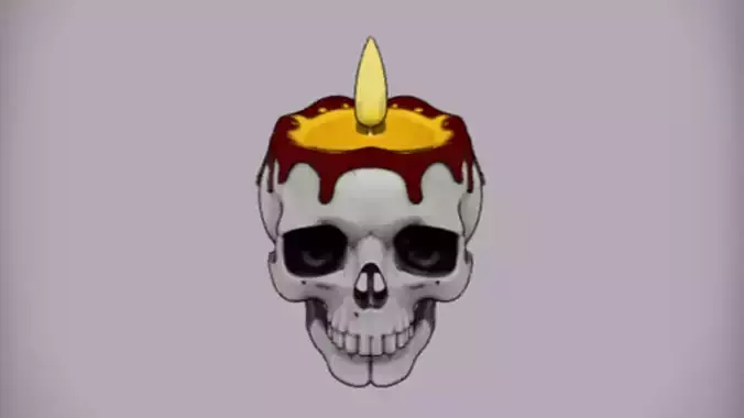 Skull shaped candle  3D Game Ready Model