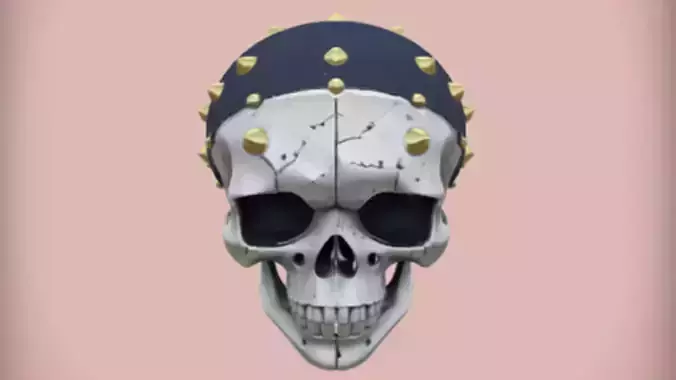 punk-style skull with spikes