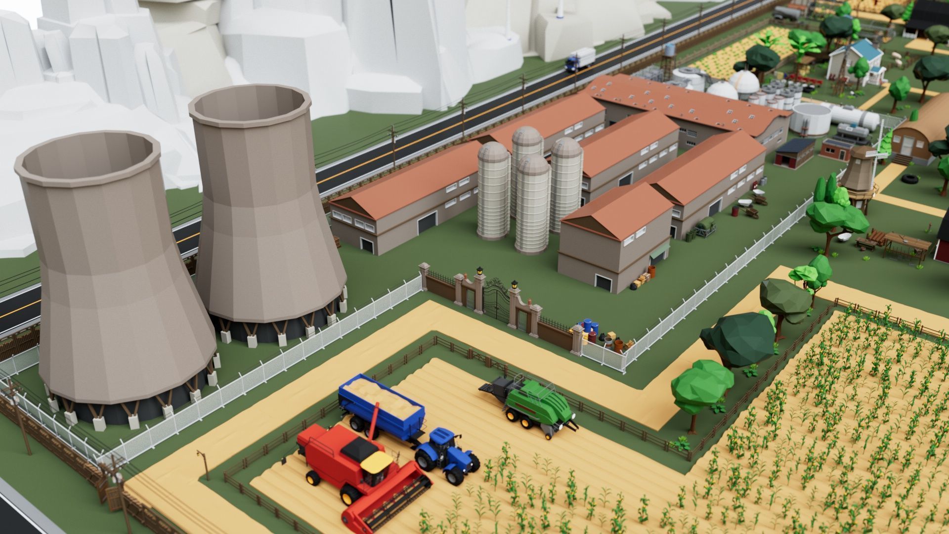 Farm House and Animals Mega Pack for Game Ready Low-poly 3D model_7