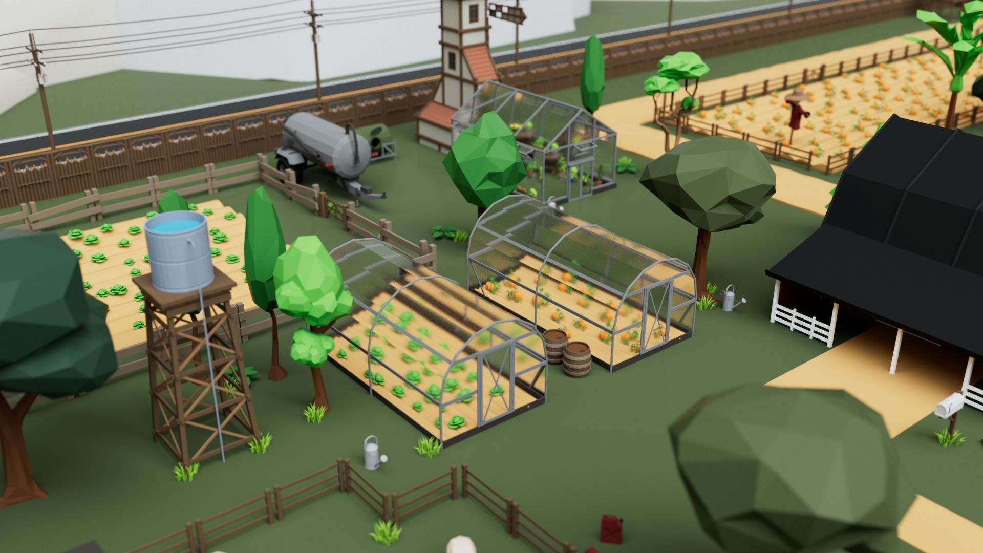 Farm House and Animals Mega Pack for Game Ready Low-poly 3D model_9