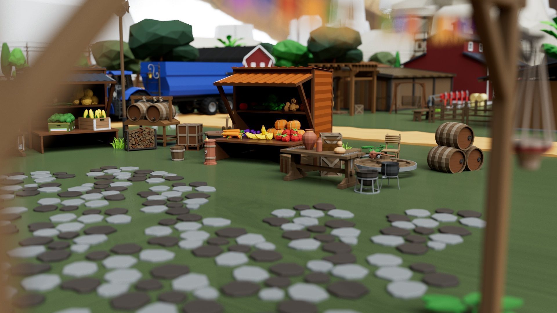 Farm House and Animals Mega Pack for Game Ready Low-poly 3D model_6