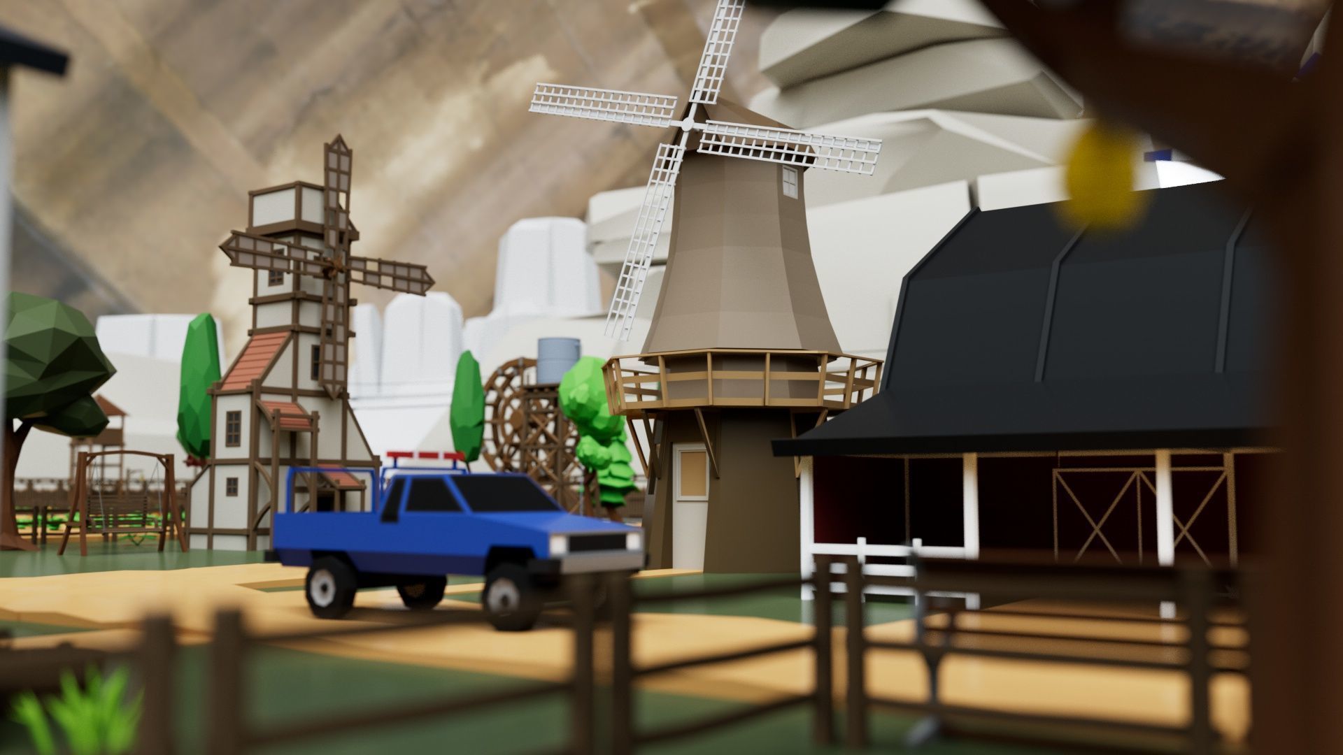 Farm House and Animals Mega Pack for Game Ready Low-poly 3D model_10