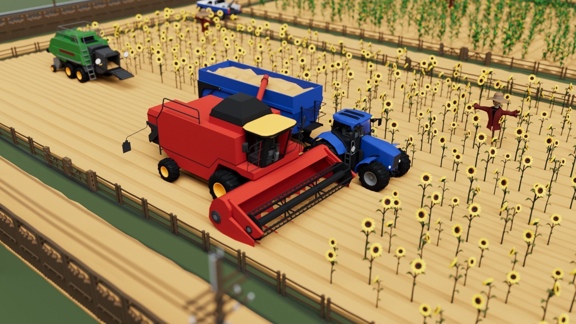 Farm House and Animals Mega Pack for Game Ready Low-poly 3D model_2