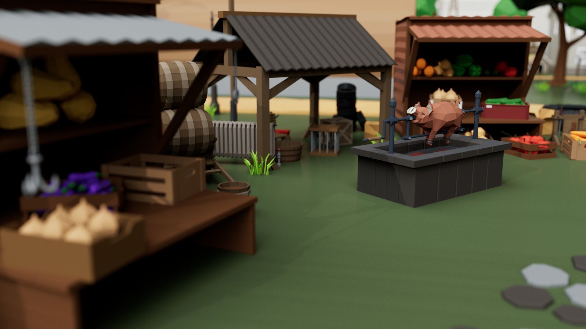 Farm House and Animals Mega Pack for Game Ready Low-poly 3D model_18