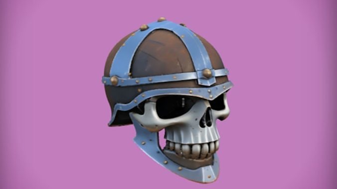 medieval skull helmet 3D Game Ready Model 3D model