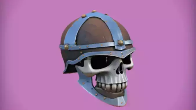 medieval skull helmet 3D Game Ready Model
