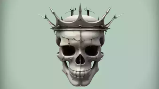 skull with barbed wire crown