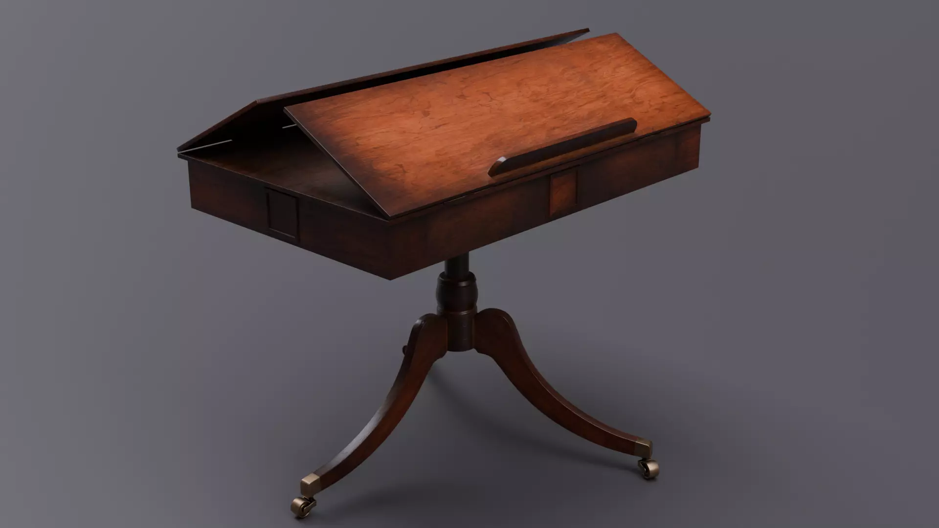 Old Library Table 3D model_0