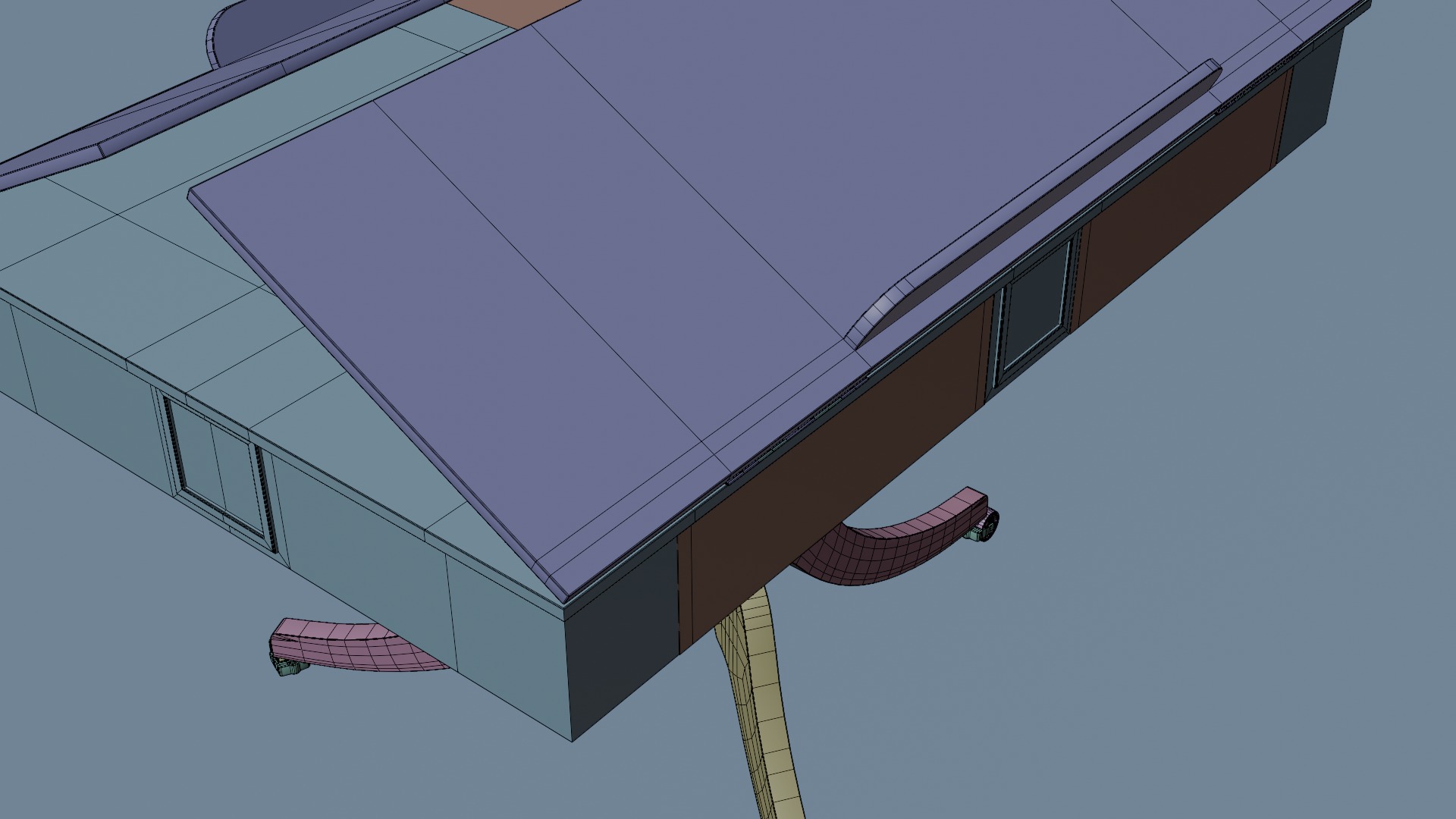 Old Library Table 3D model_12