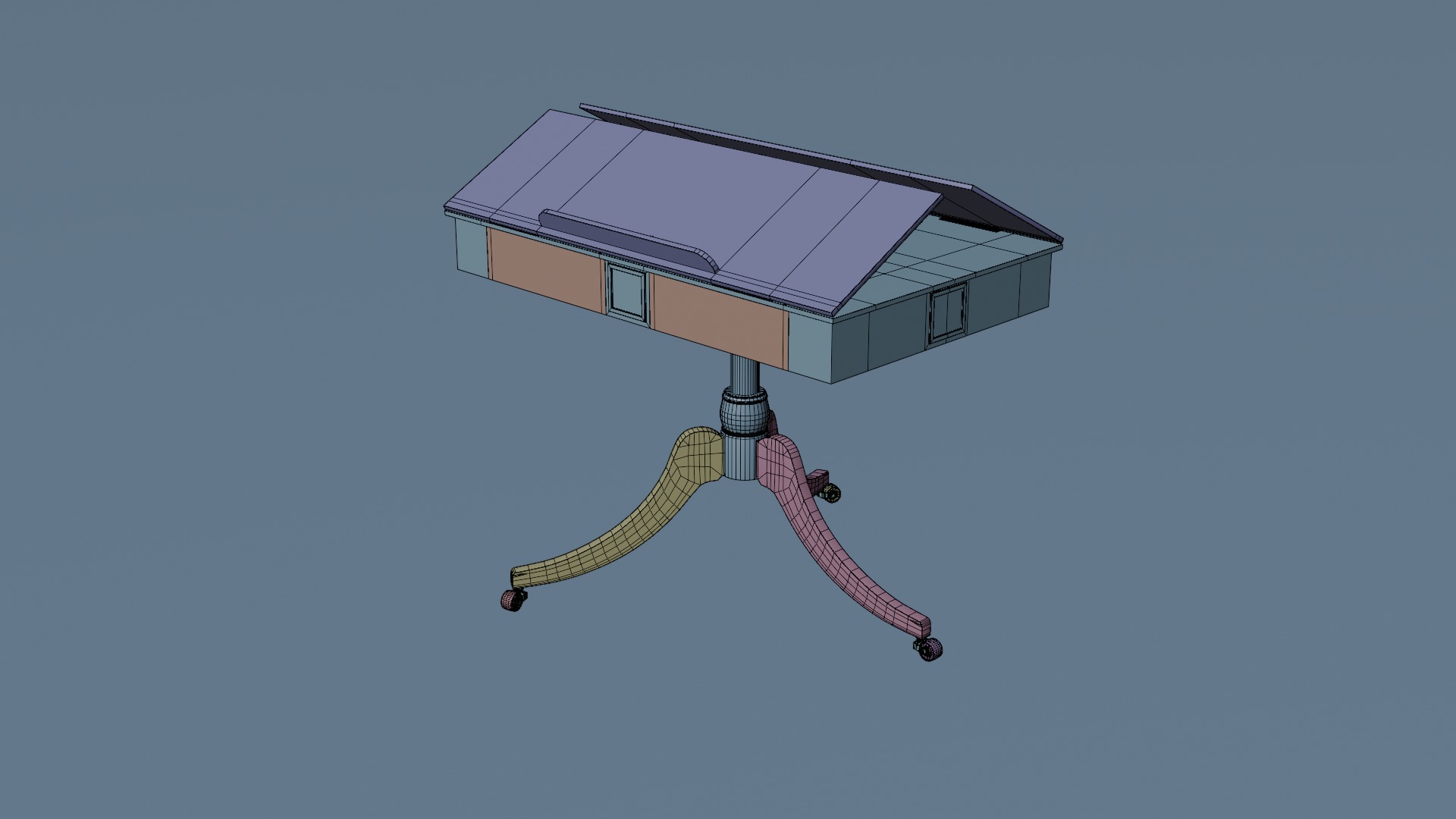 Old Library Table 3D model_17