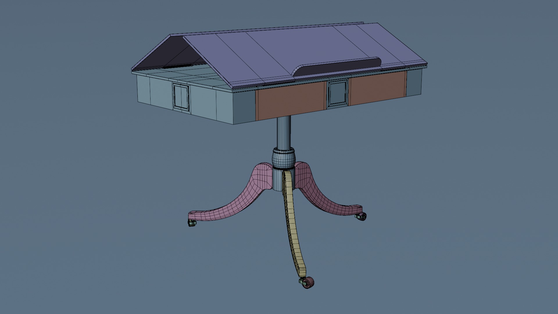 Old Library Table 3D model_11