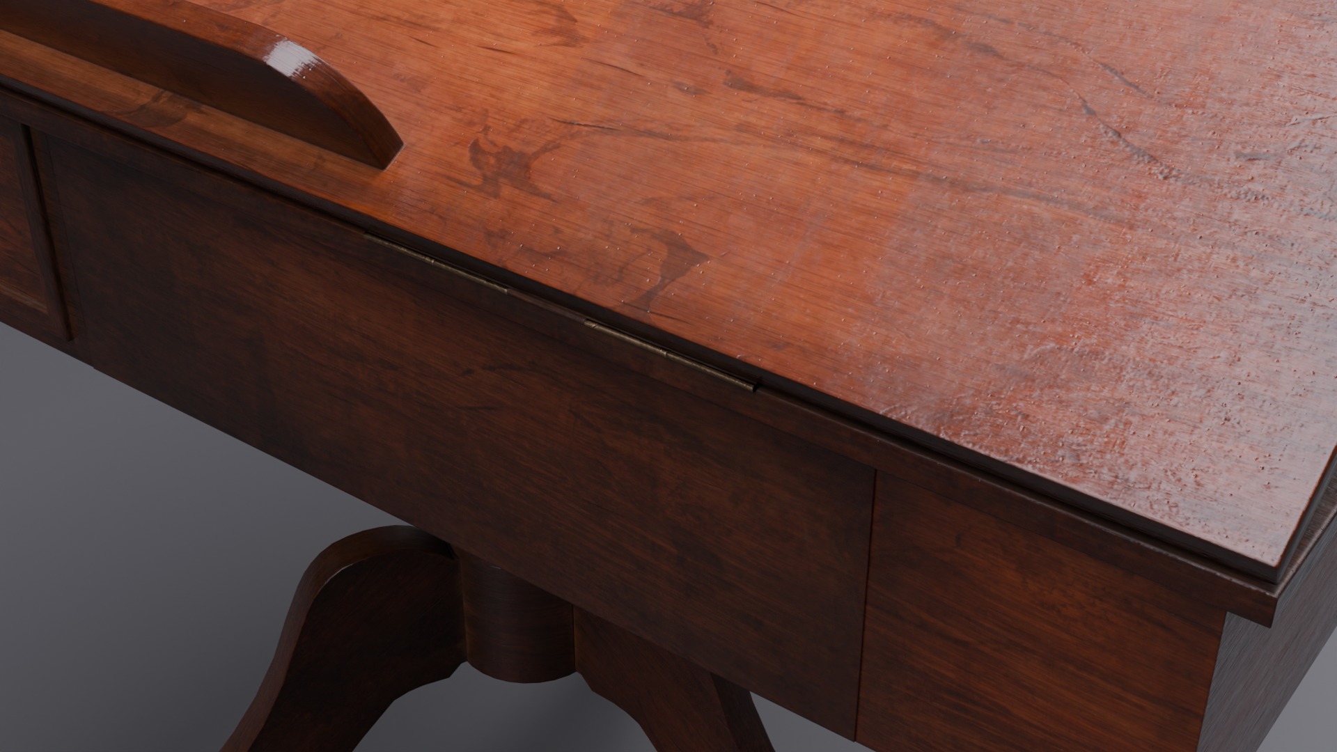 Old Library Table 3D model_6