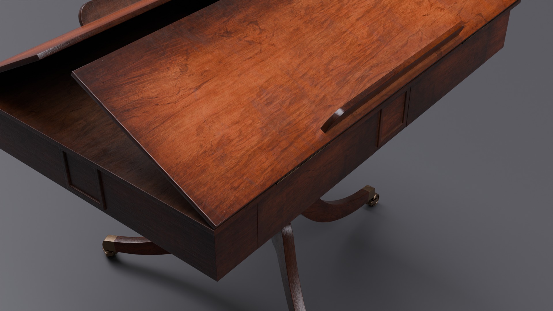 Old Library Table 3D model_2