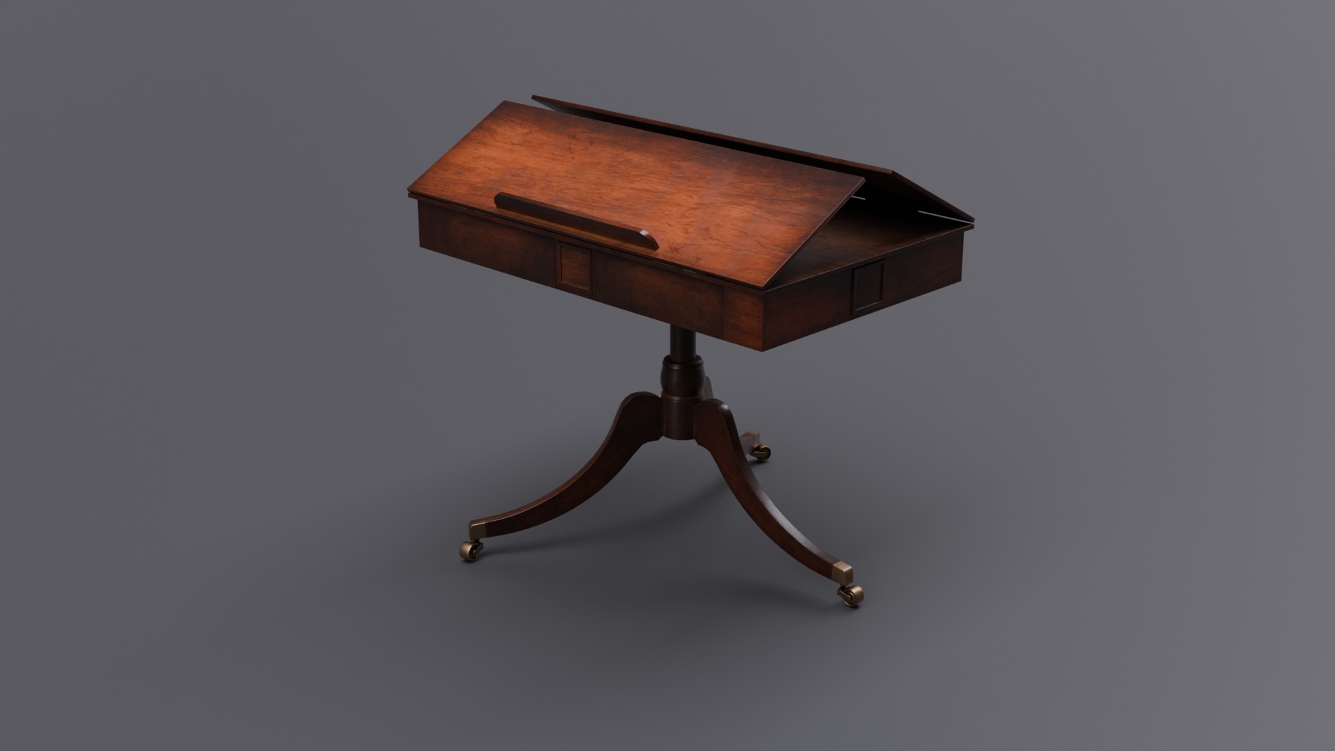Old Library Table 3D model_7