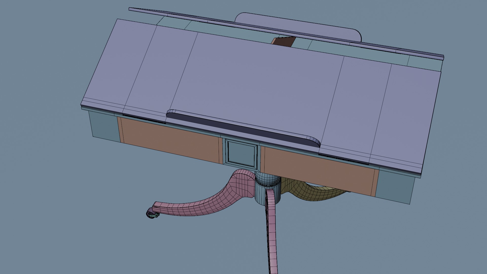 Old Library Table 3D model_13