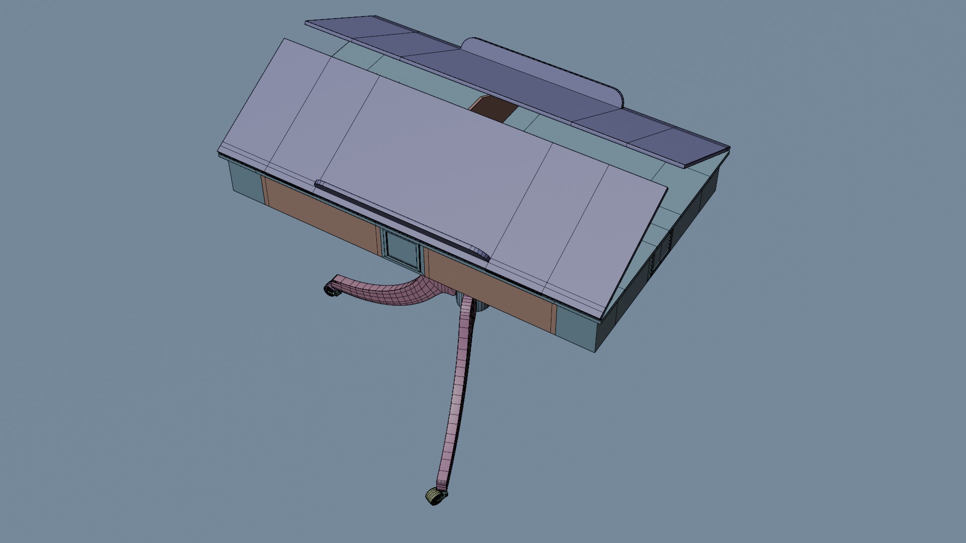 Old Library Table 3D model_18