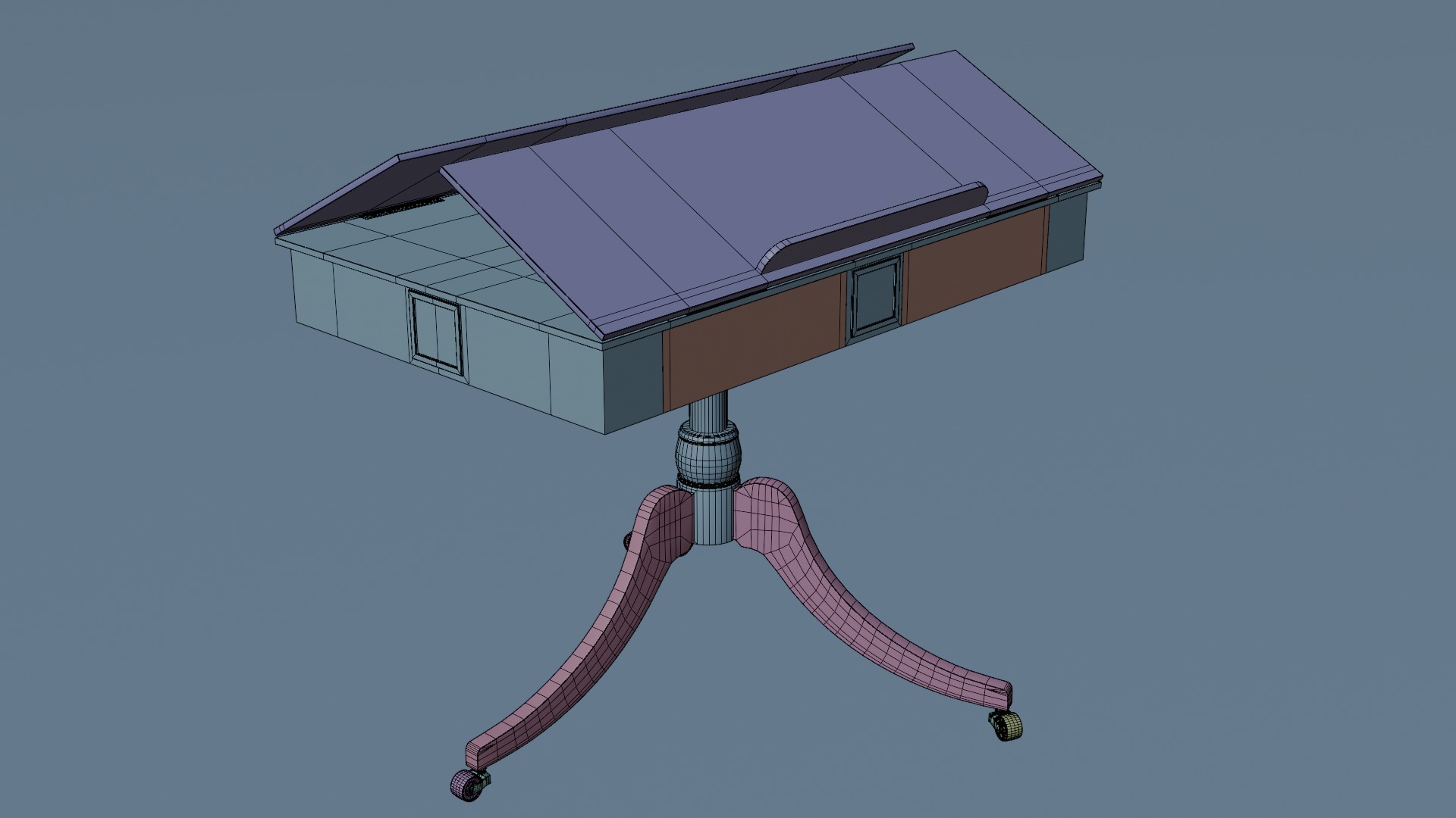 Old Library Table 3D model_10