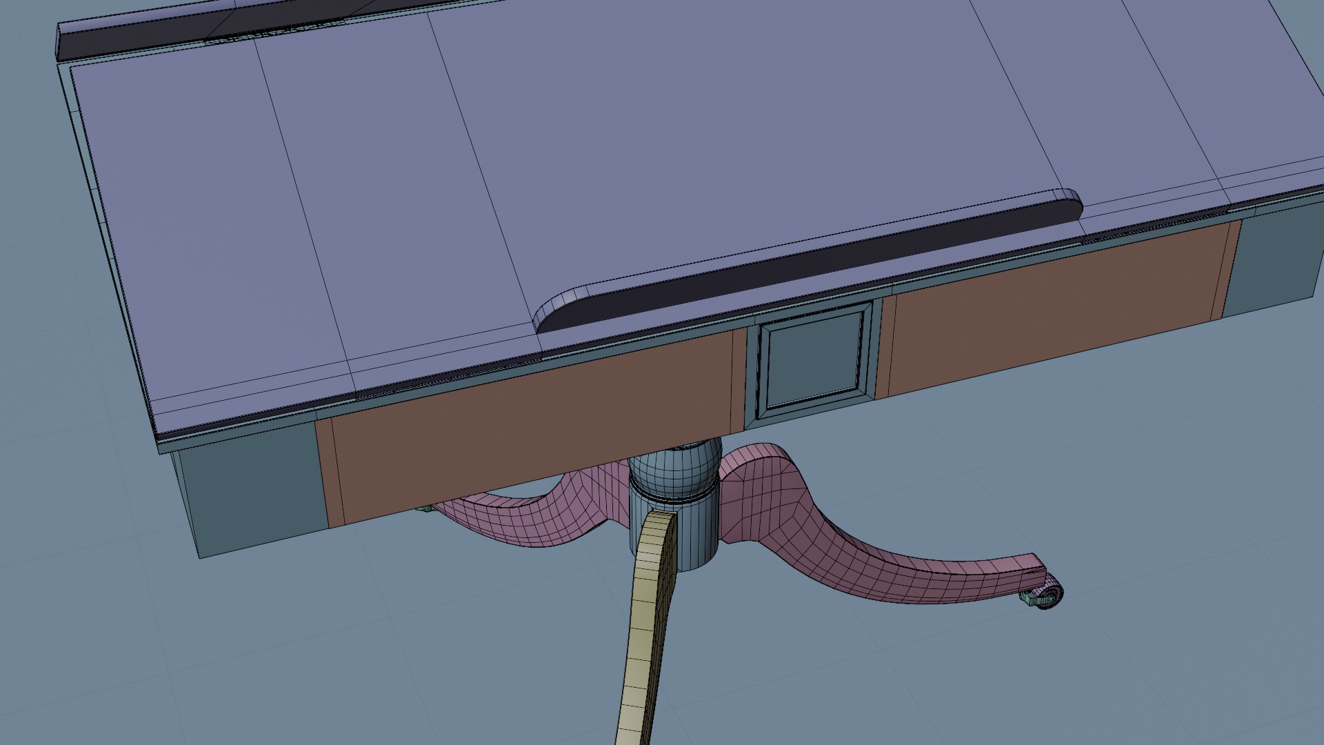 Old Library Table 3D model_15