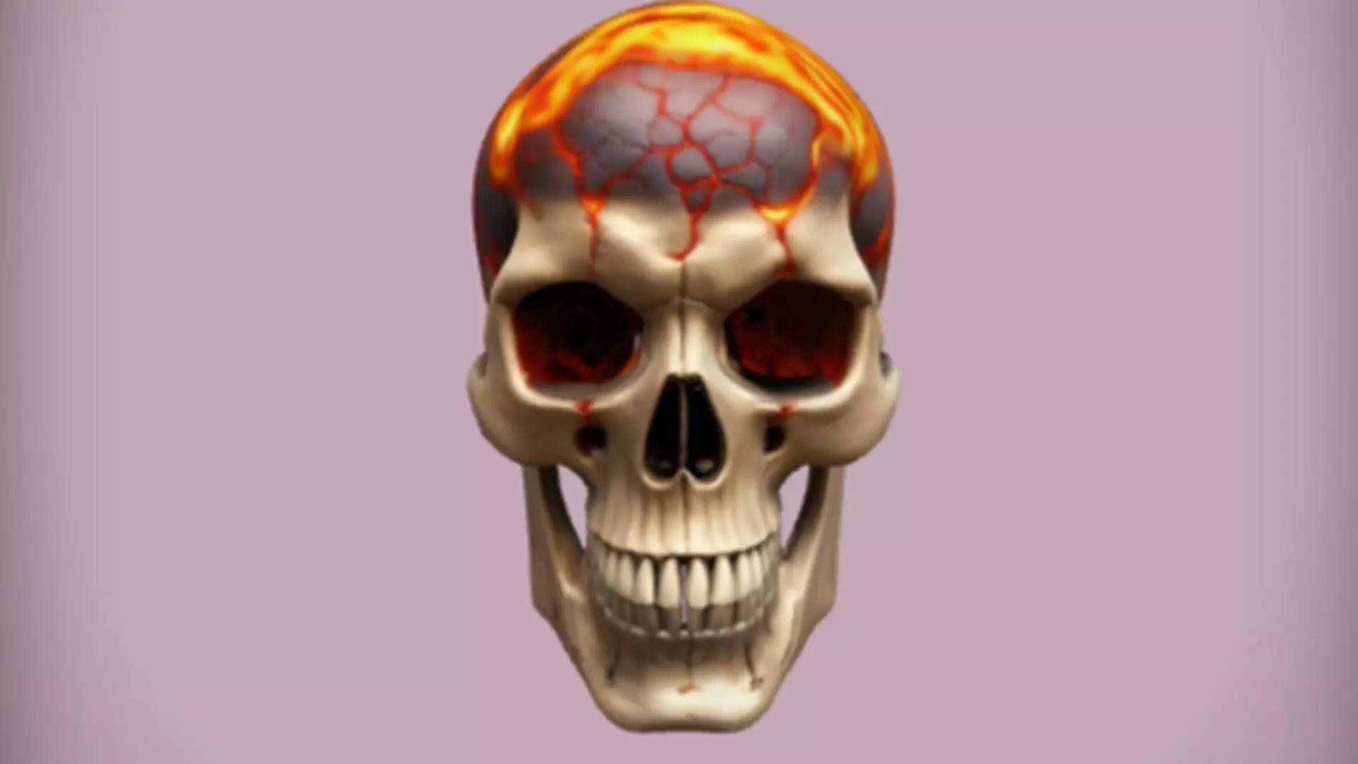 fiery skull with glowing eyes 3D model_0