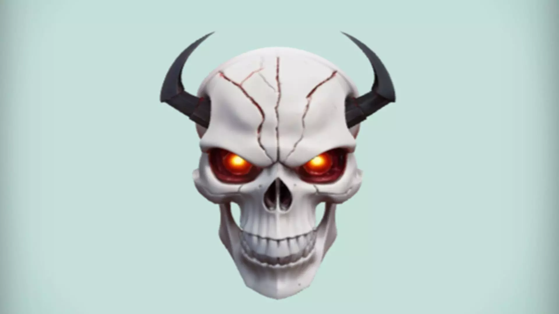 Demonic skull with glowing eyes 3D model