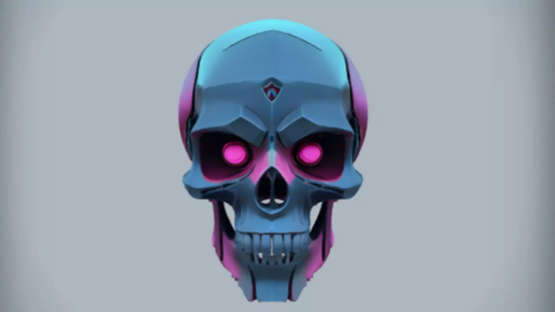 futuristic robotic skull   3D Game Ready Model 3D model_0