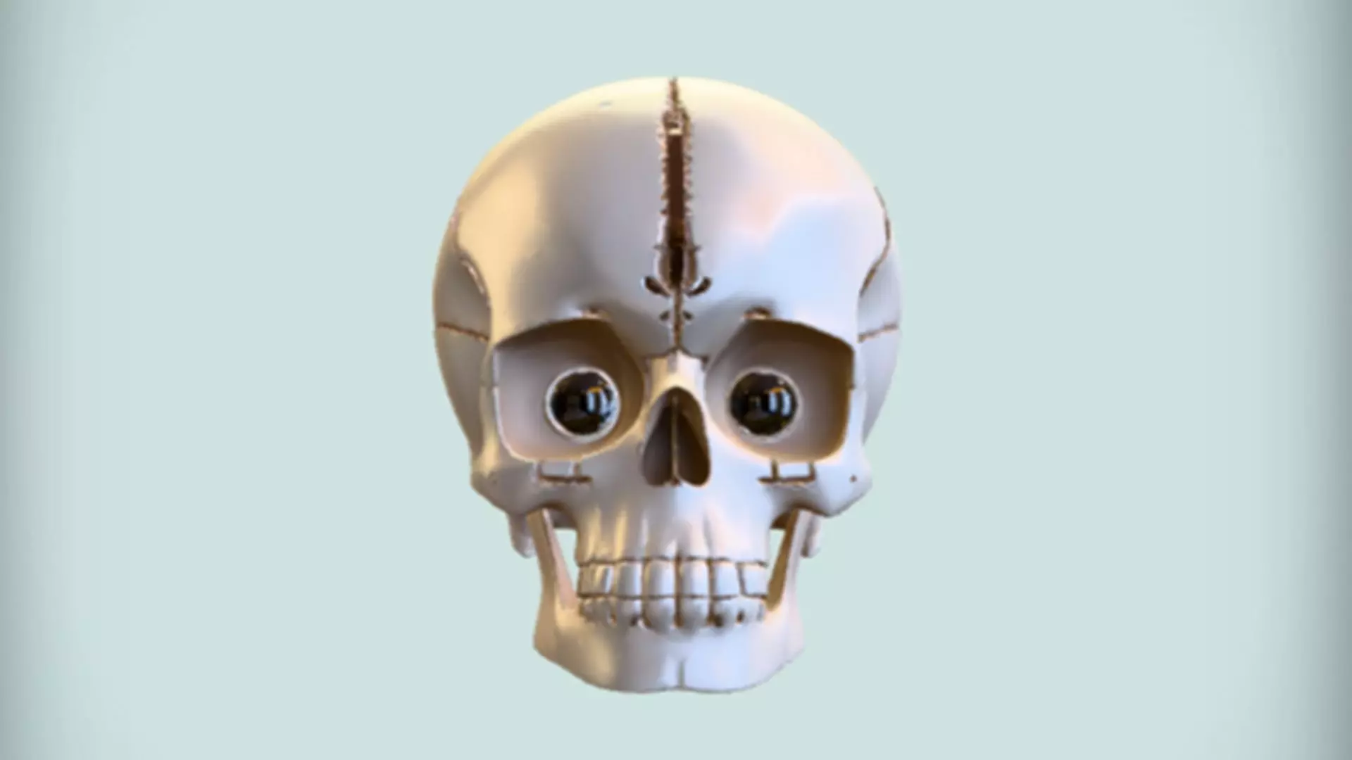 cartoon skull with large eyes 3D model_0