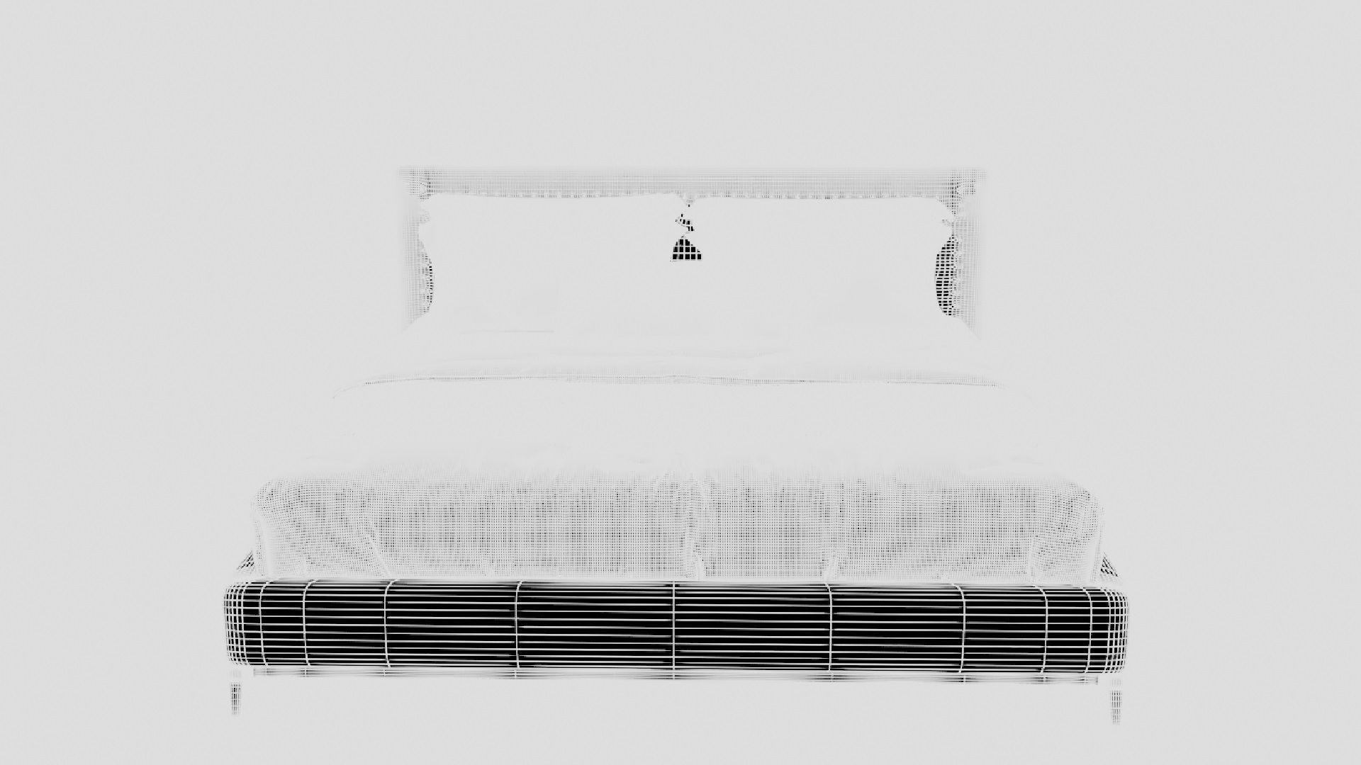 Gray Color Bed 3D model_6
