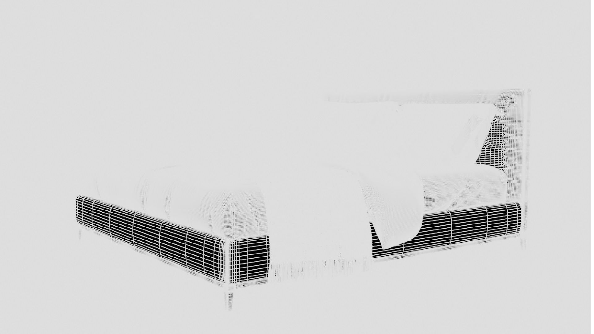 Gray Color Bed 3D model_10