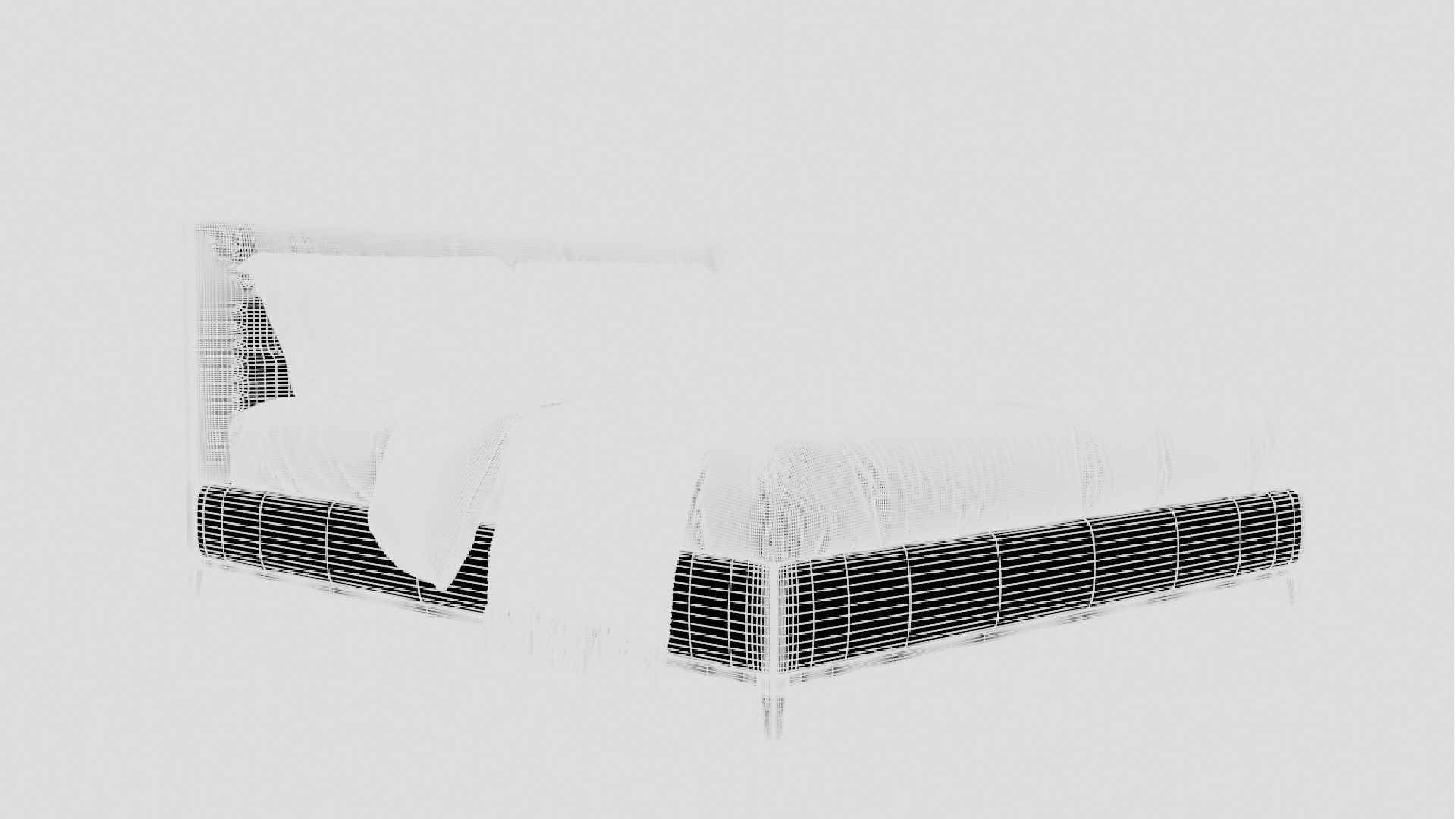 Gray Color Bed 3D model_12