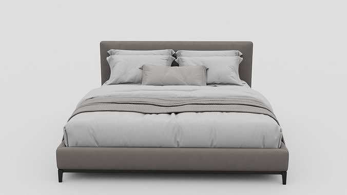 Gray Color Bed 3D model