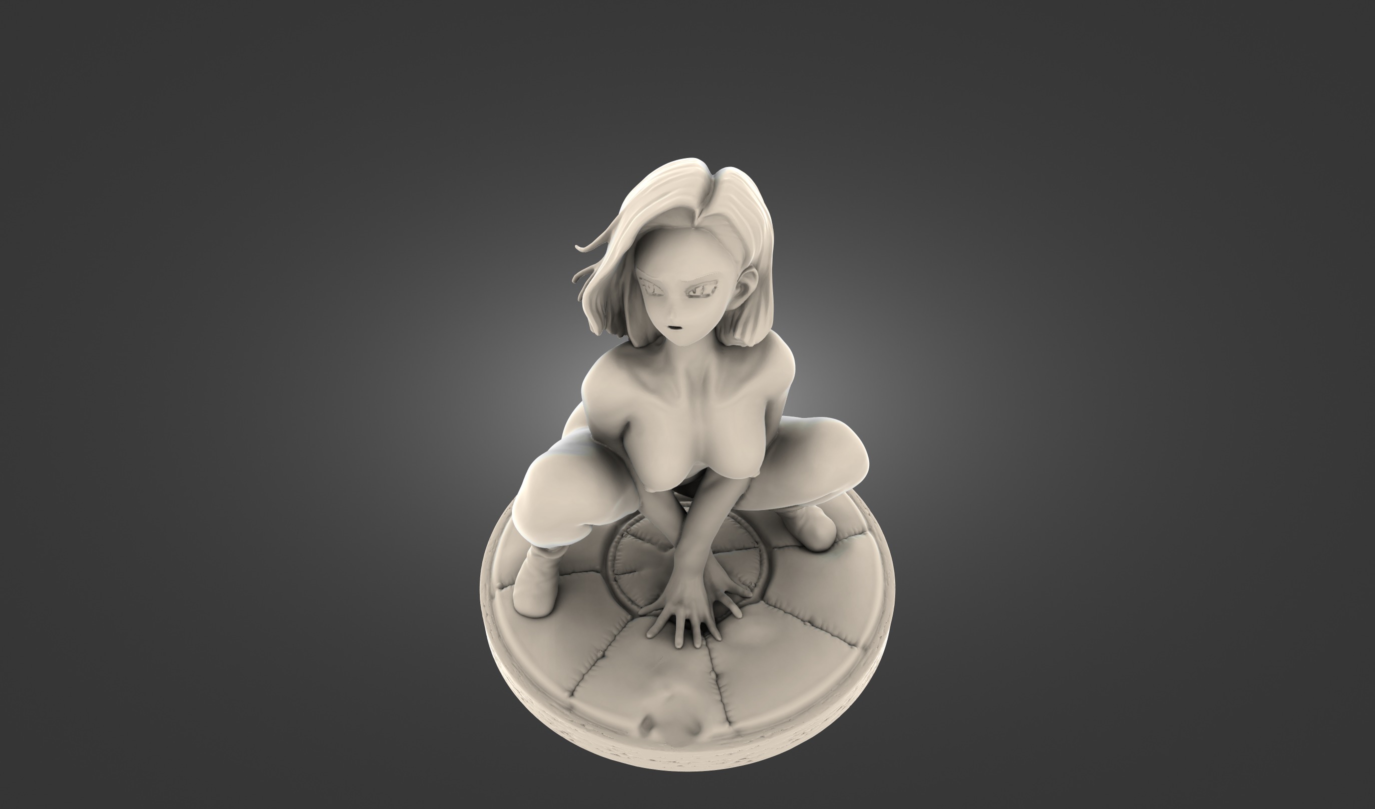 Android 18 Naked Squat 3D STL Model 3D print model_2