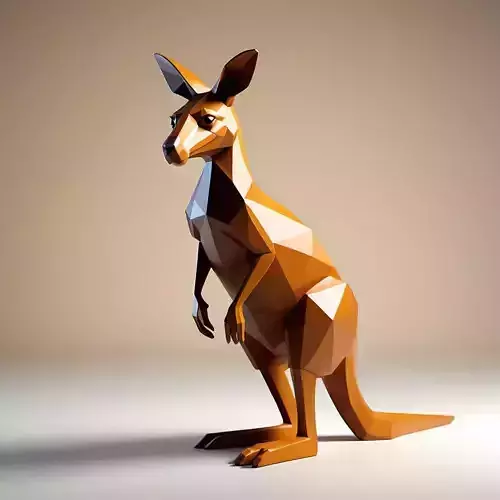 Low-Poly Kangaroo 3D print model