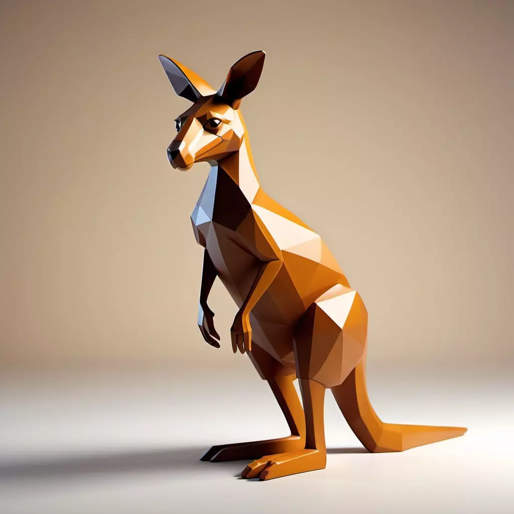 Low-Poly Kangaroo 3D print model