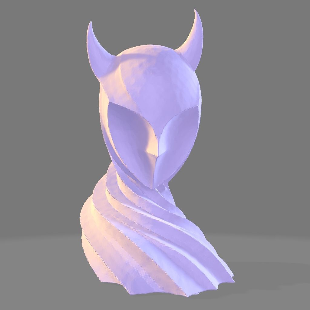 Minimalist Devil Sculpture Sleek Abstract 3D print model_3