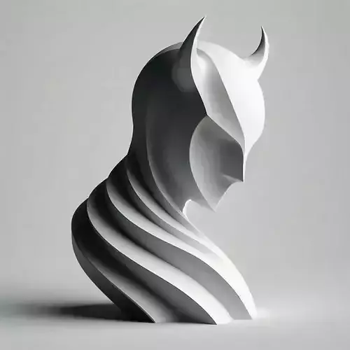 Minimalist Devil Sculpture Sleek Abstract 3D print model
