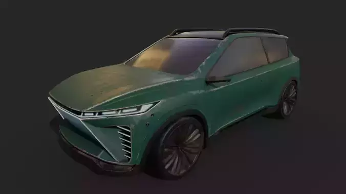 damaged crossover car