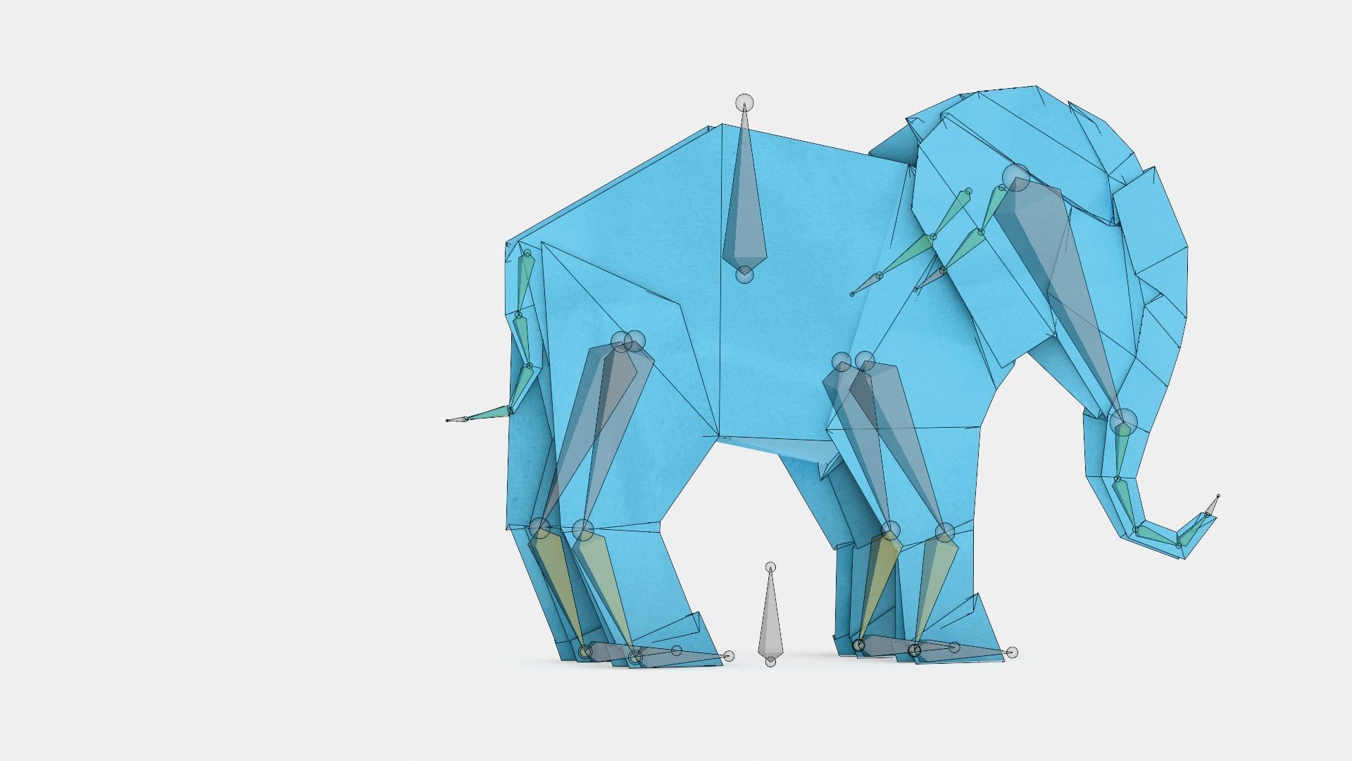 Origami Elephant Low-poly 3D model_18
