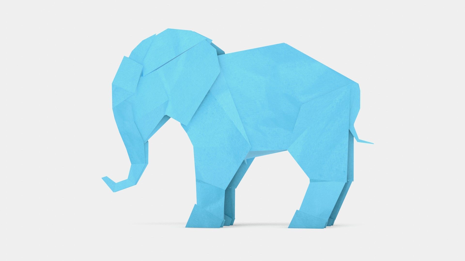 Origami Elephant Low-poly 3D model_4