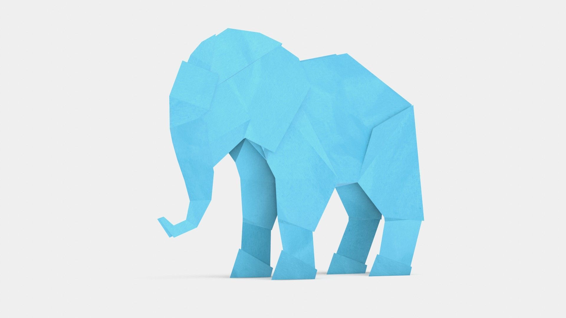Origami Elephant Low-poly 3D model_11