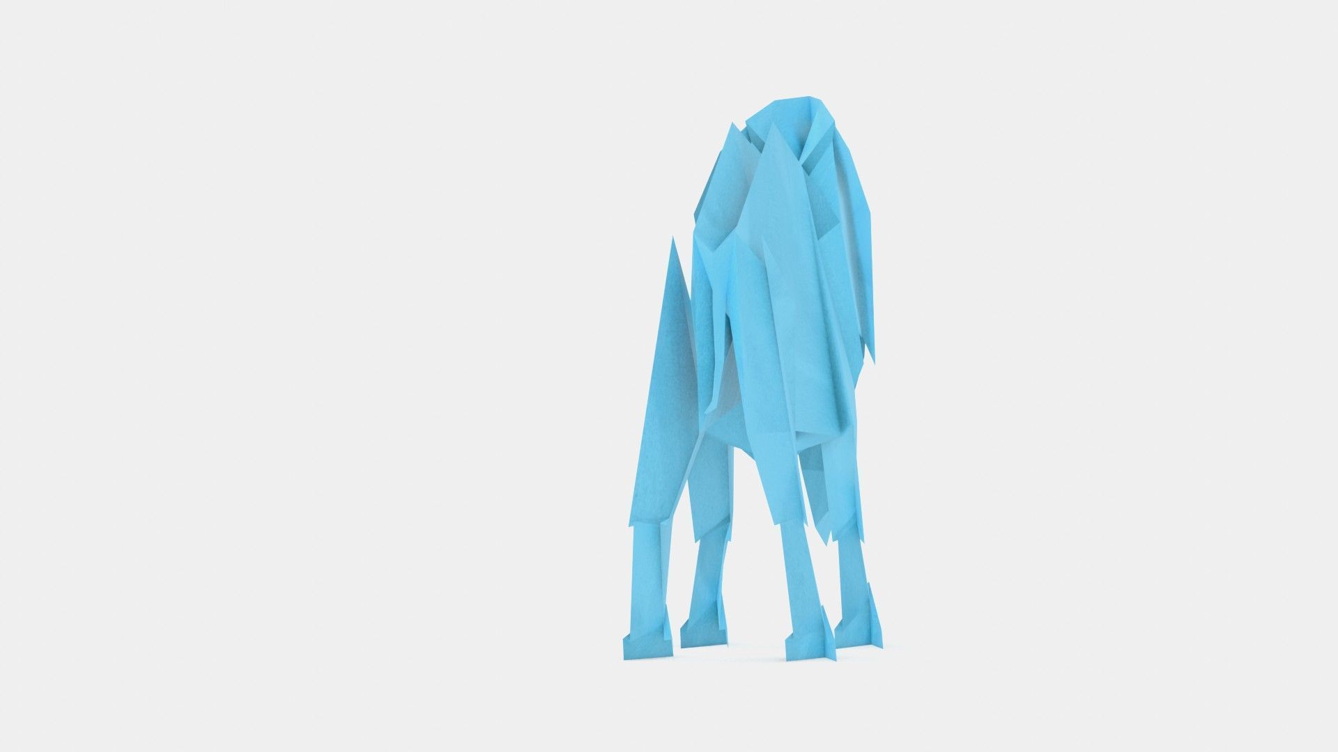 Origami Elephant Low-poly 3D model_6