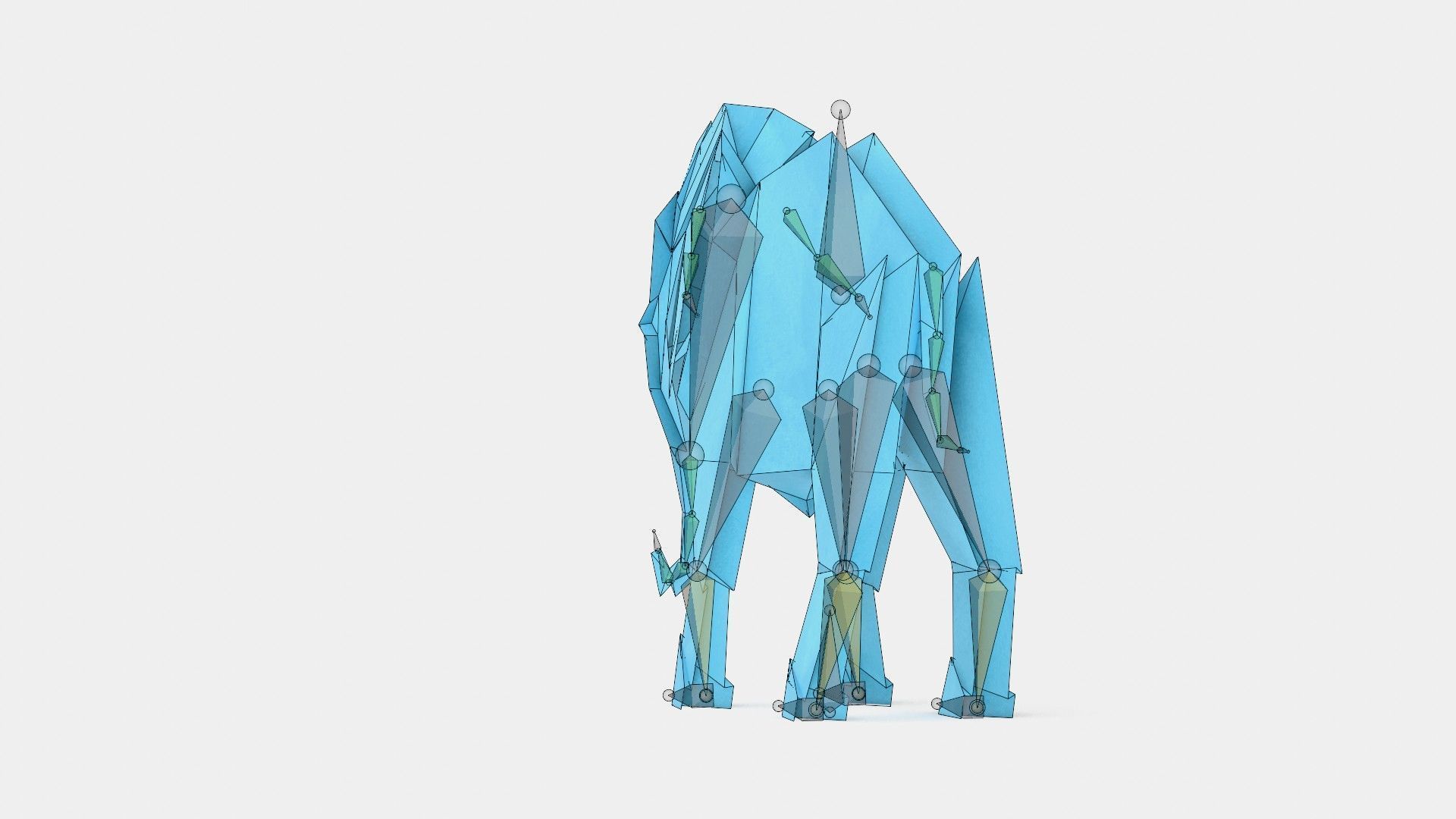 Origami Elephant Low-poly 3D model_20