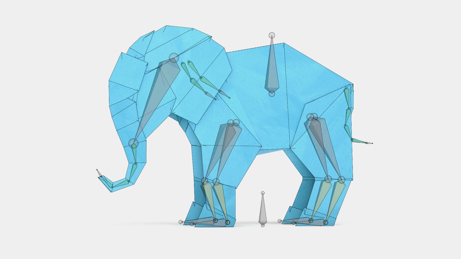 Origami Elephant Low-poly 3D model_22