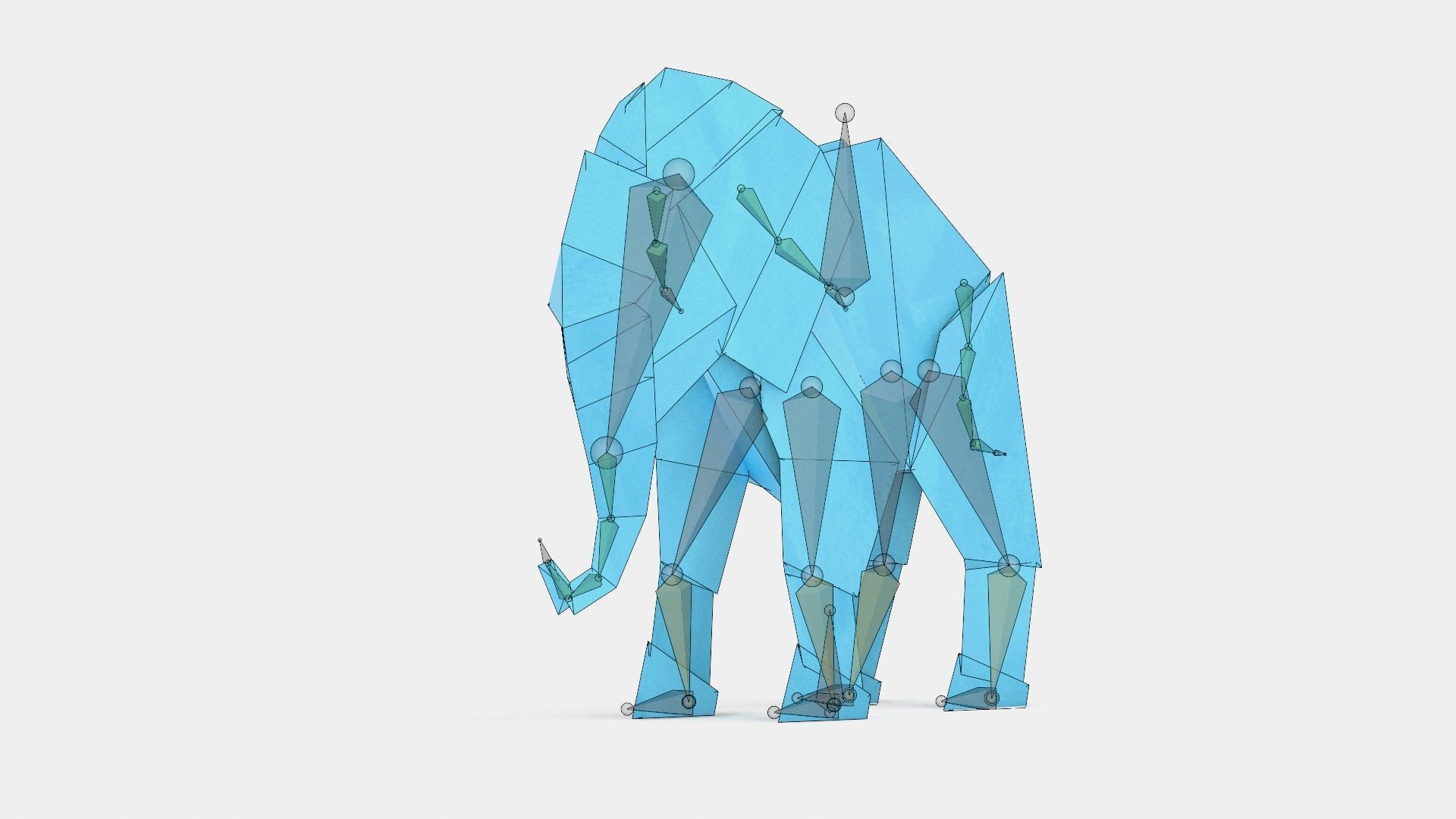 Origami Elephant Low-poly 3D model_14