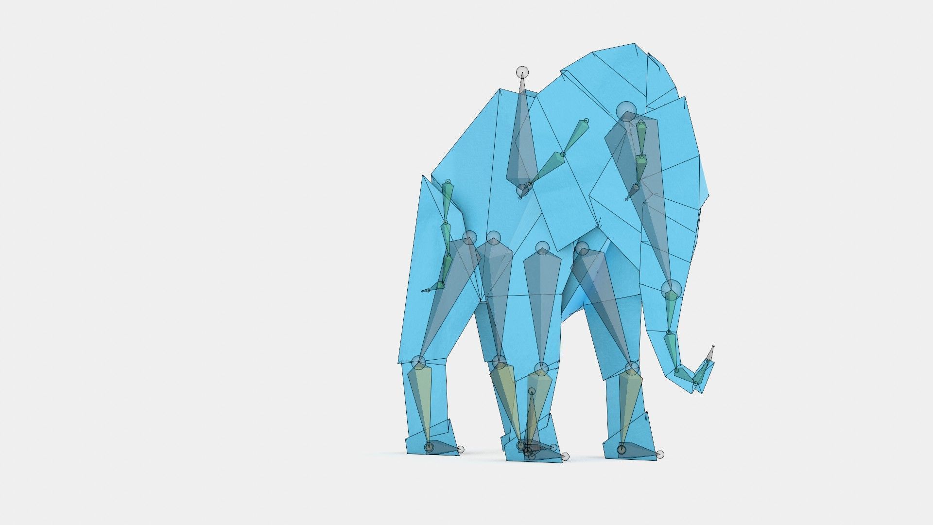 Origami Elephant Low-poly 3D model_16