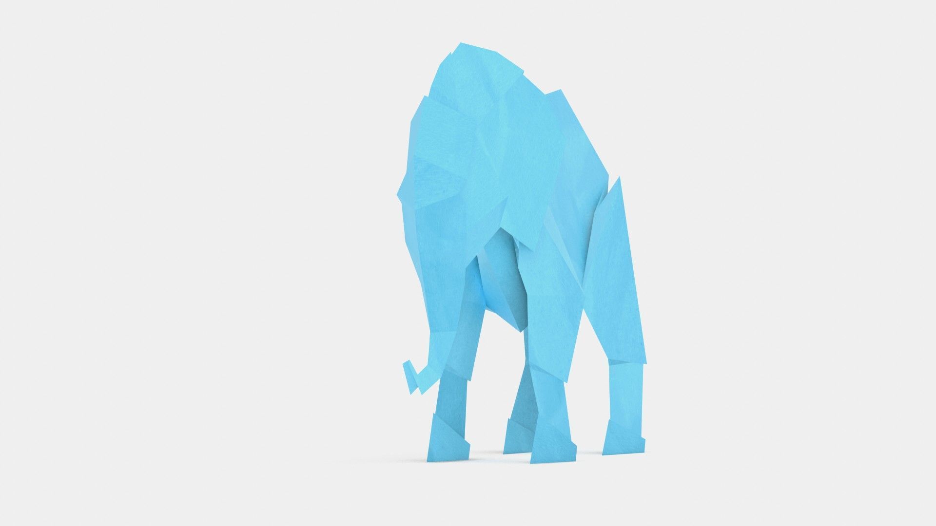 Origami Elephant Low-poly 3D model_10