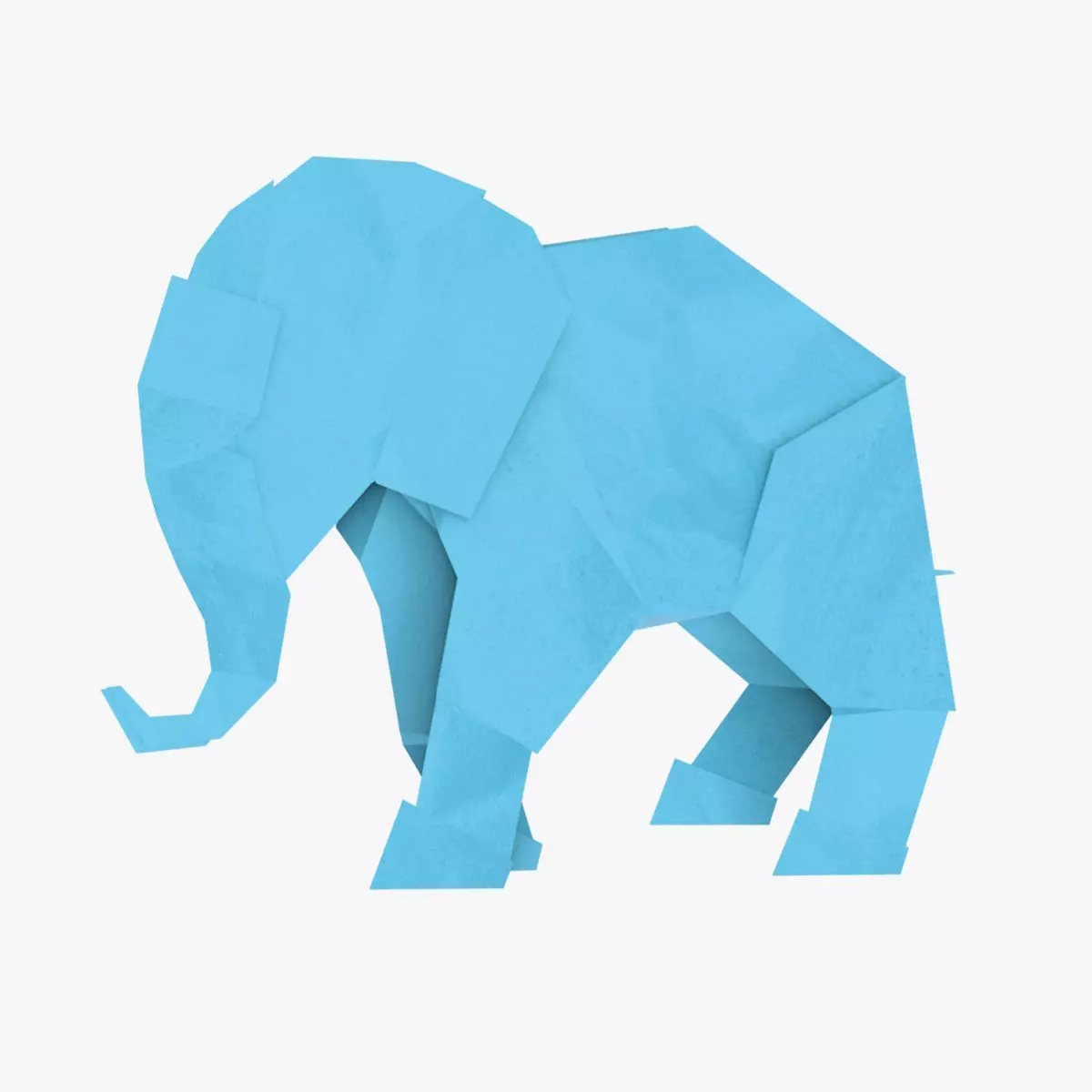 Origami Elephant Low-poly 3D model_0